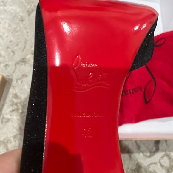 SOLD!!!! Authentic Christian Louboutin black glitter 42 Iriza 100 pumps heels - Picture 8 of 14